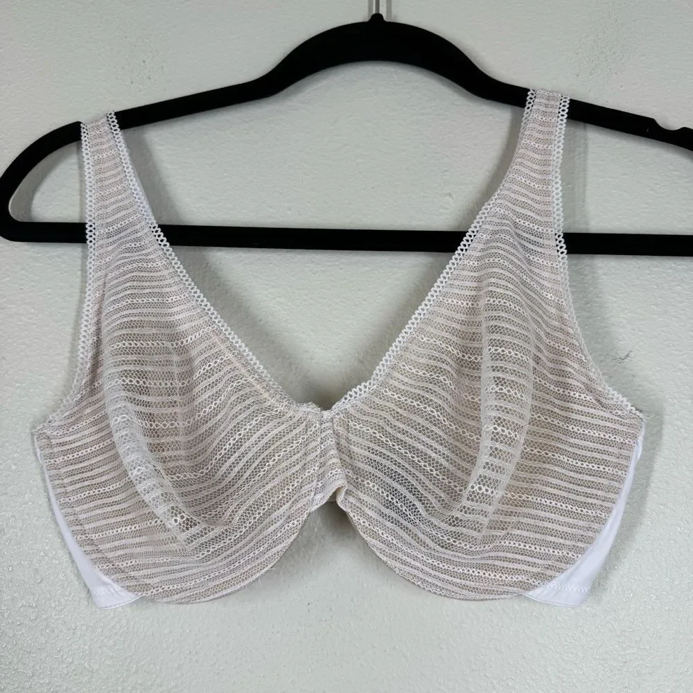Natori Revive Full Fit Underwire Bra Cafe White Tan Nude Size 34DD Style 734304